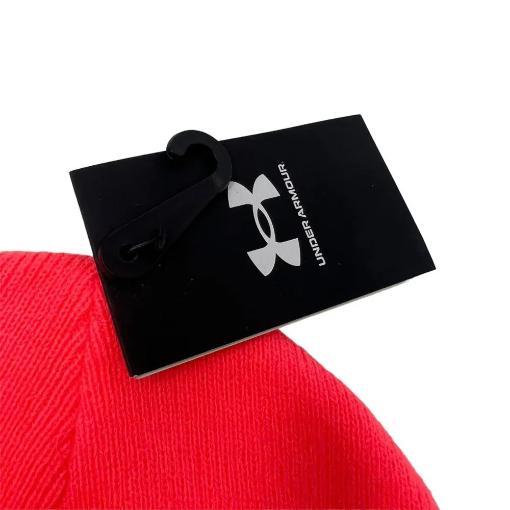Under Armour Halftime Cuff Beanie Hat OSFM Boys Neon Pink Brilliance 1373114 NWT